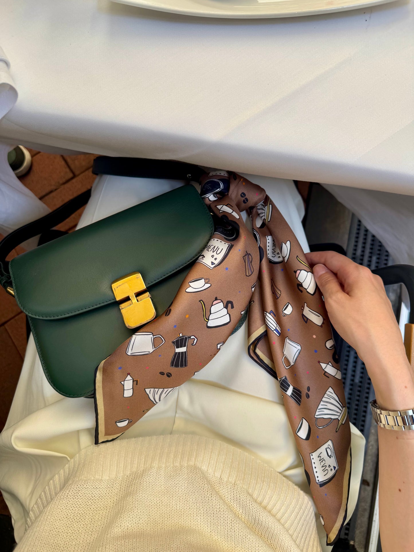Coffee, 65cm Silk Twill Scarf