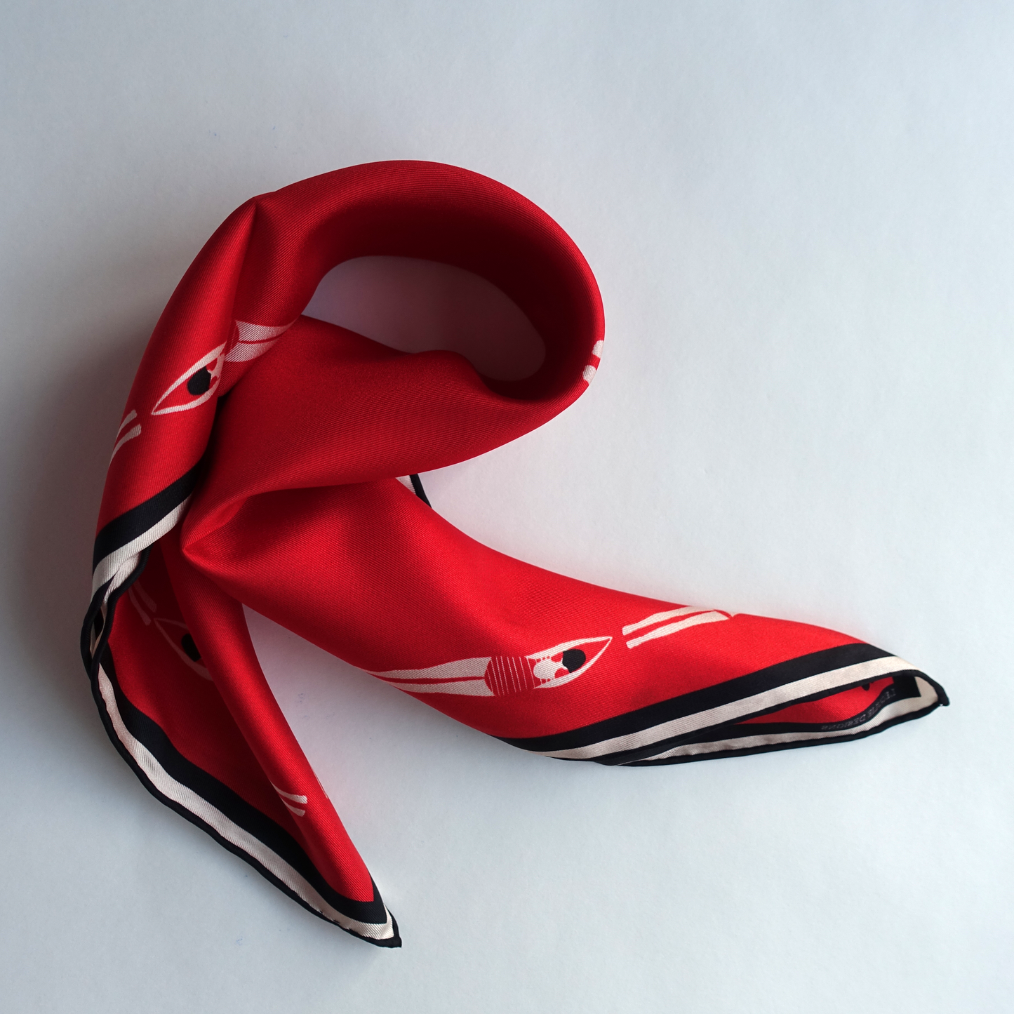 Red Swimmers 50 cm Silk Scarf