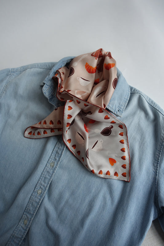 Espresso, 65cm Silk-Wool Scarf
