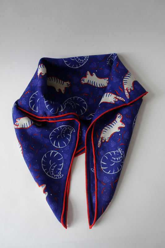Snow Tiger, 65cm Silk-Wool Scarf