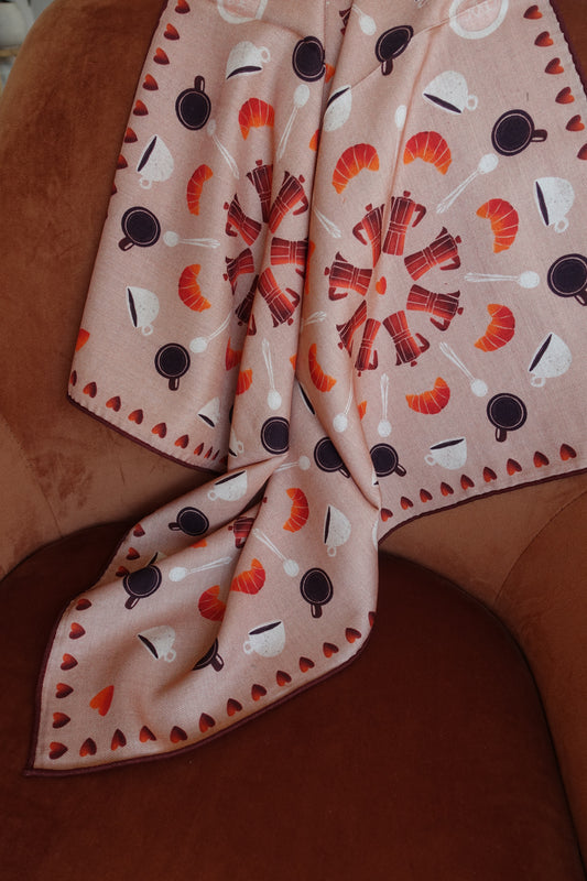 Espresso, 65cm Silk-Wool Scarf