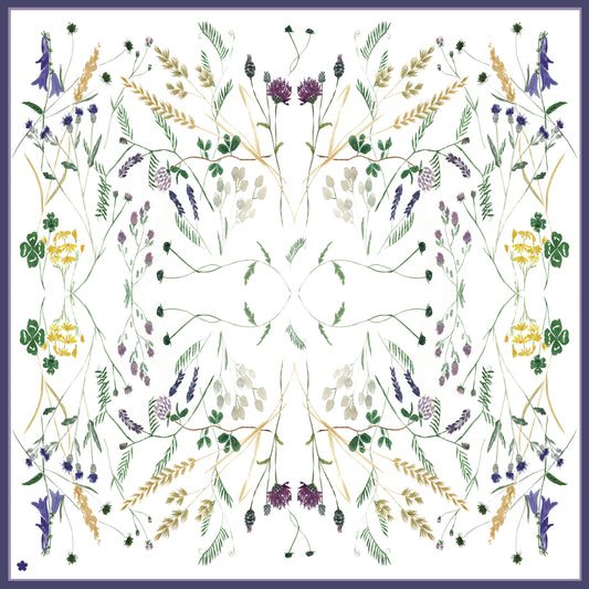 Danish Summer, 65cm Square Silk Chiffon Scarf