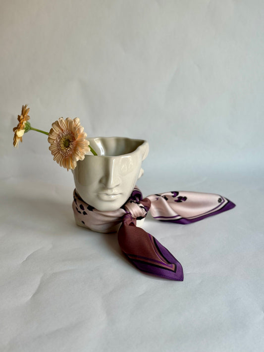 Lavender Chocolate 65cm Silk Scarf