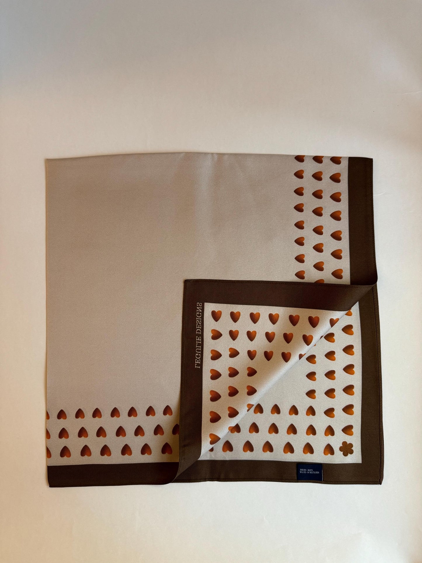 Minimalist Love, 65 cm Silk Twill Square Scarf