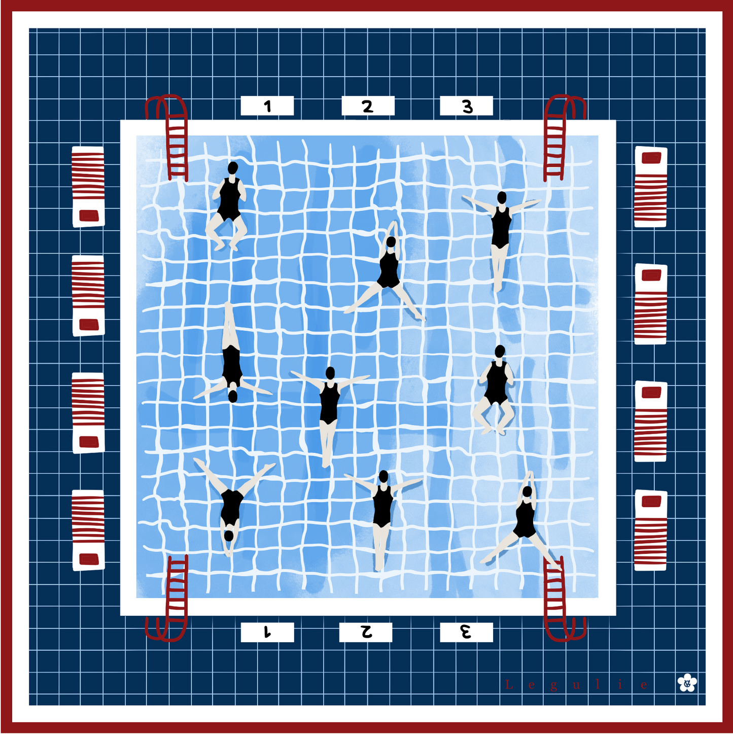 The Pool, 50cm Silk Scarf