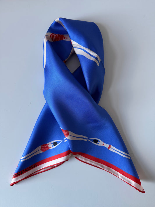 The Swimmers, 65cm Silk Scarf