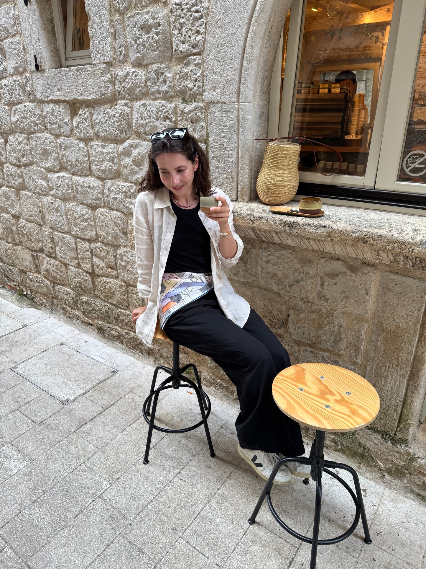 Porto Sunrise 65 cm square silk scarf