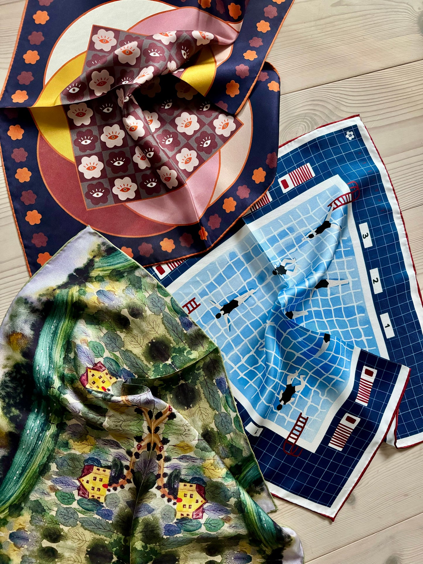 The Pool, 50cm Silk Scarf