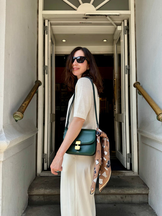 Coffee, 65cm Silk Twill Scarf