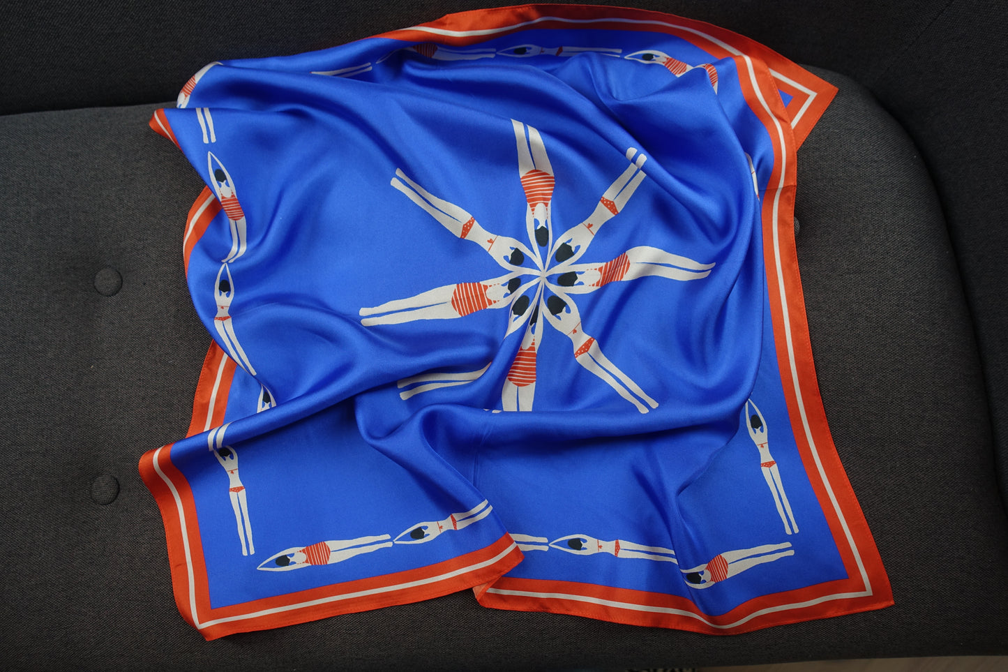 The Swimmers 65 cm square silk scarf