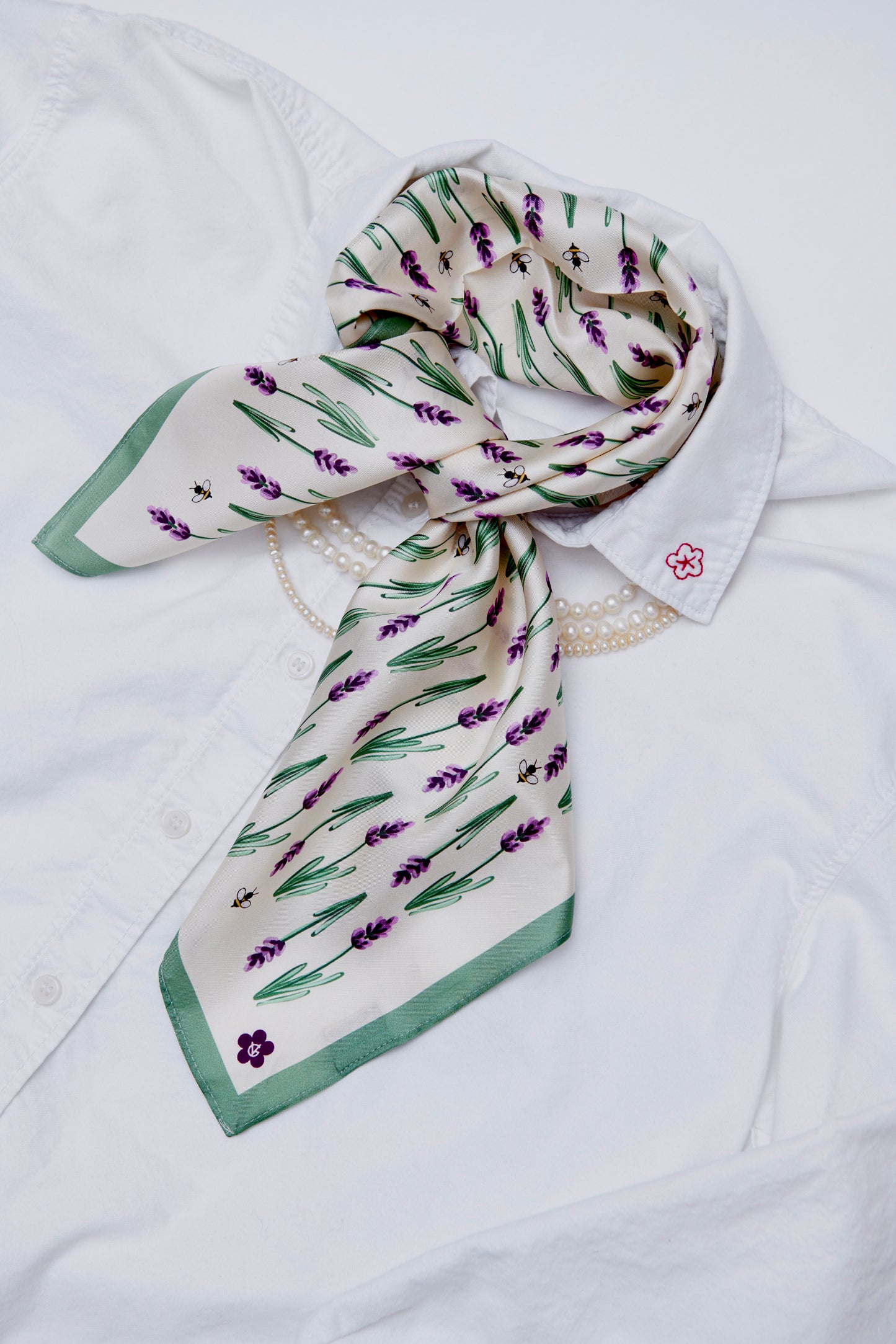 Lavender, 65 cm Square Silk Scarf
