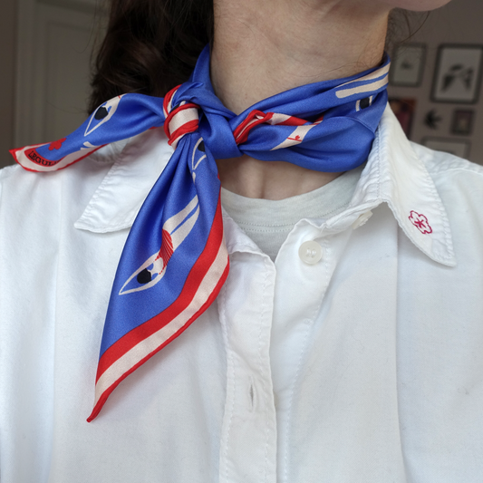 Blue Swimmers 50 cm Silk Scarf