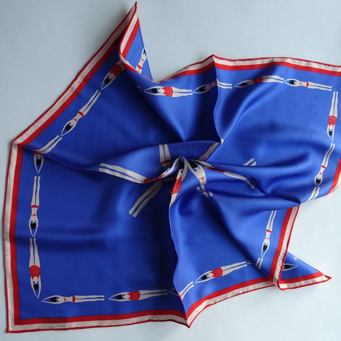 Blue Swimmers 50 cm Silk Scarf