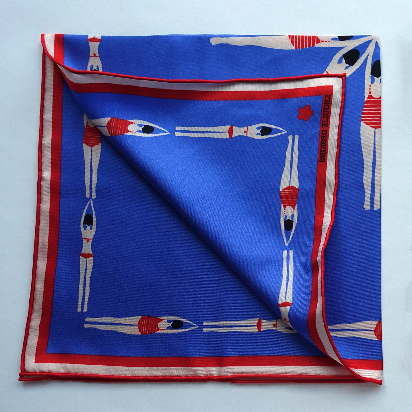 Blue Swimmers 50 cm Silk Scarf