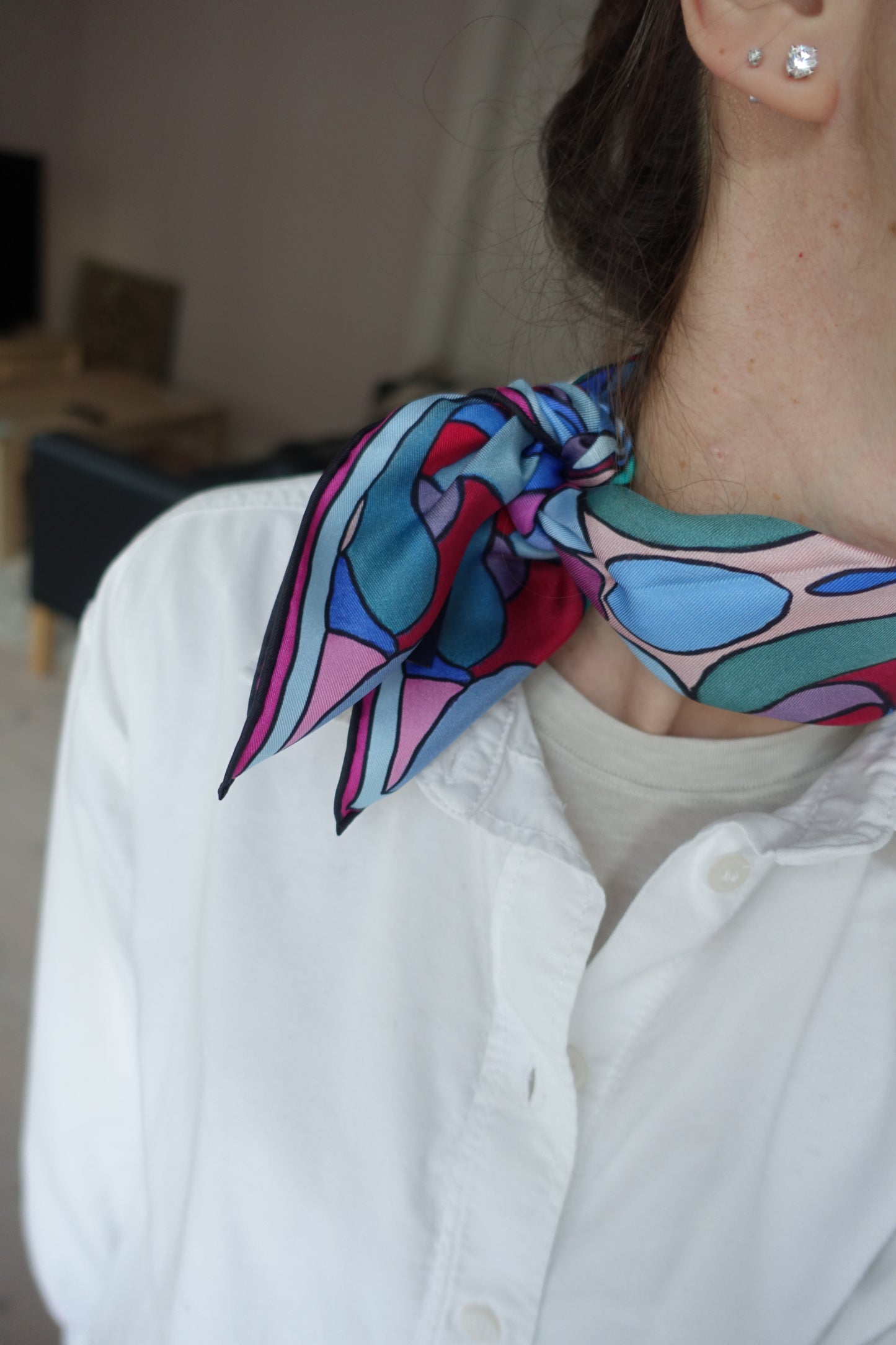 Purple Bush, 50cm Silk Scarf