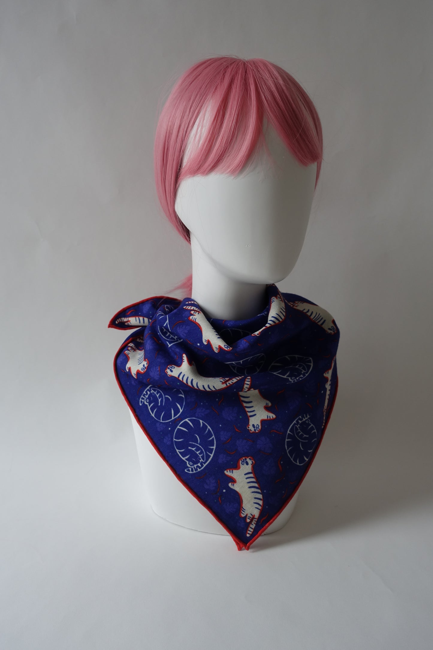 Snow Tiger, 65cm Silk-Wool Scarf