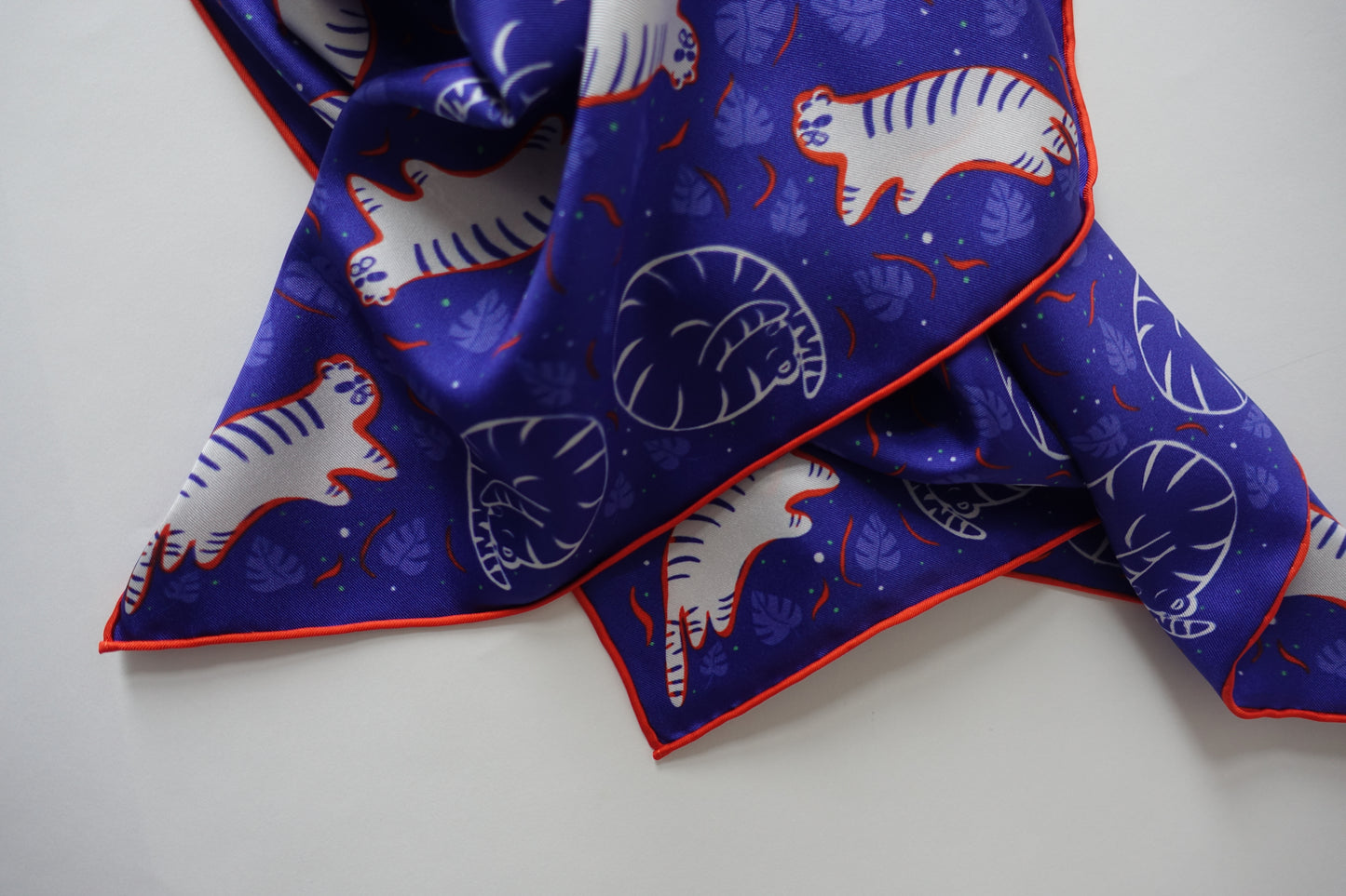 Snow Tiger, 65cm Silk Twill Scarf