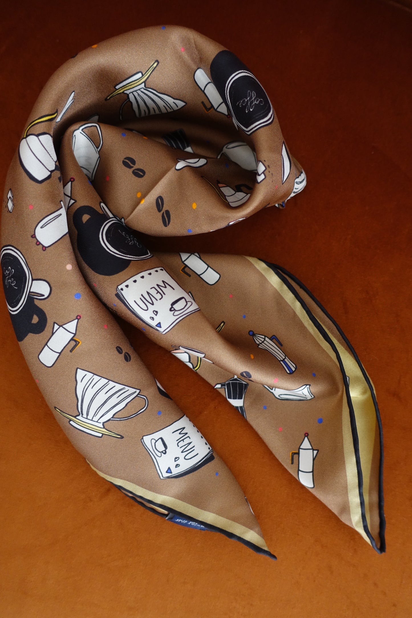 Coffee, 65cm Silk Twill Scarf