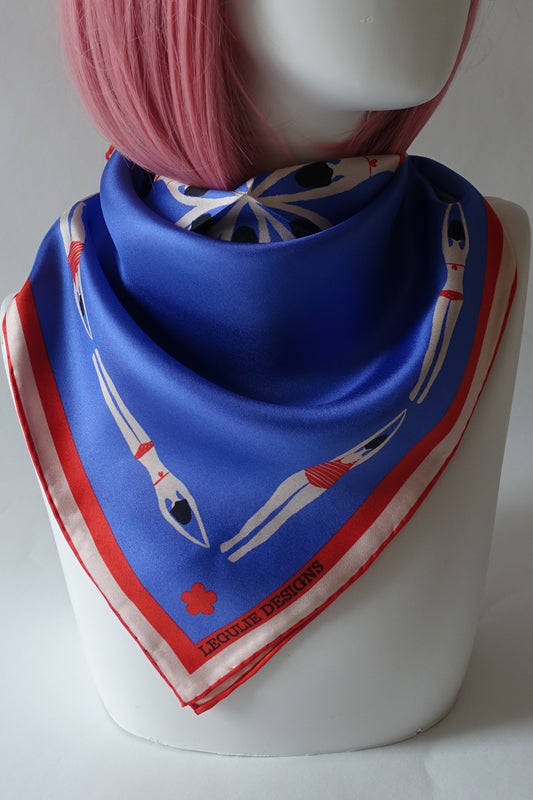 The Swimmers, 65cm Silk Scarf