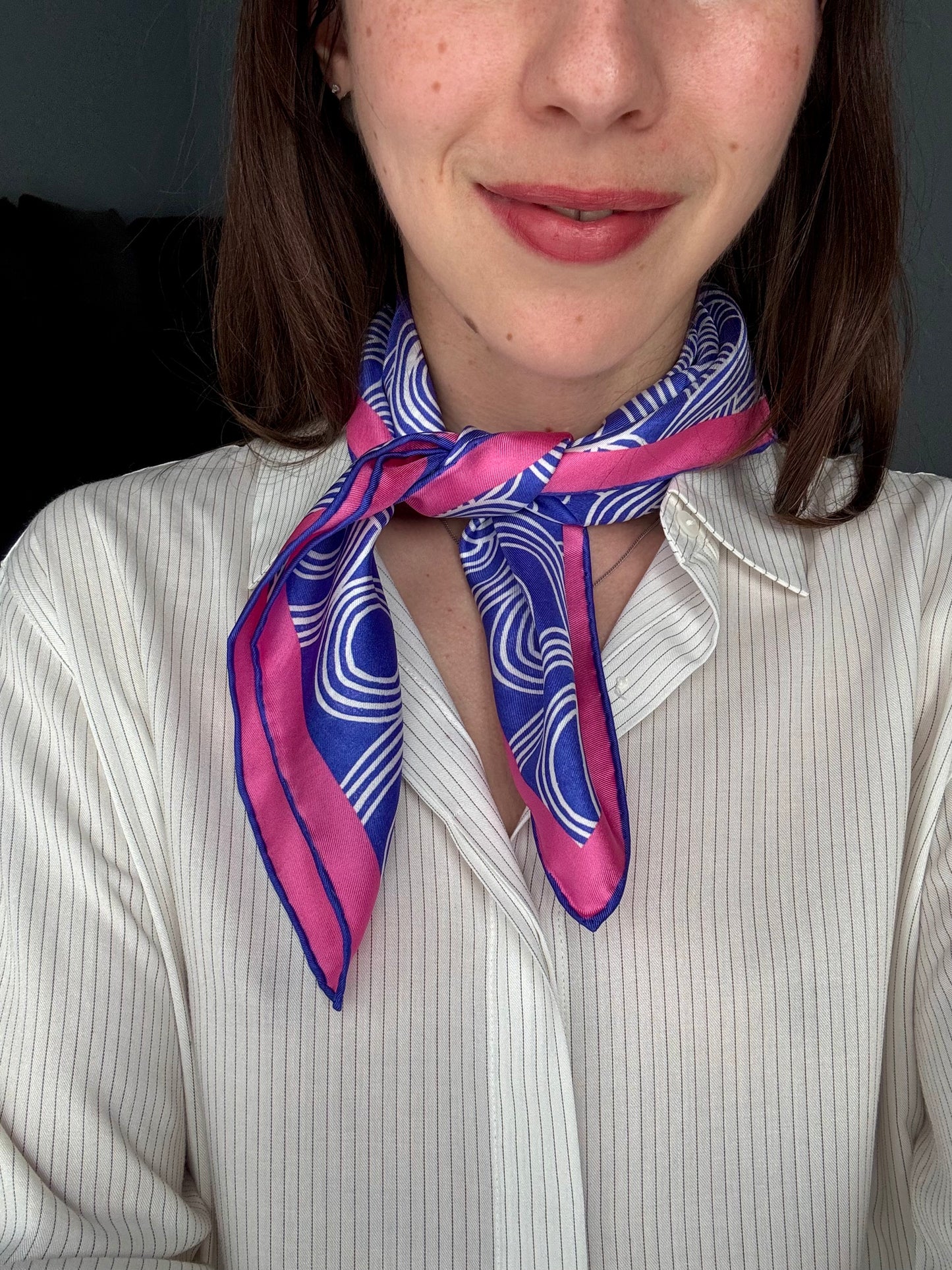 Ramen, 50cm Silk Scarf — Pink