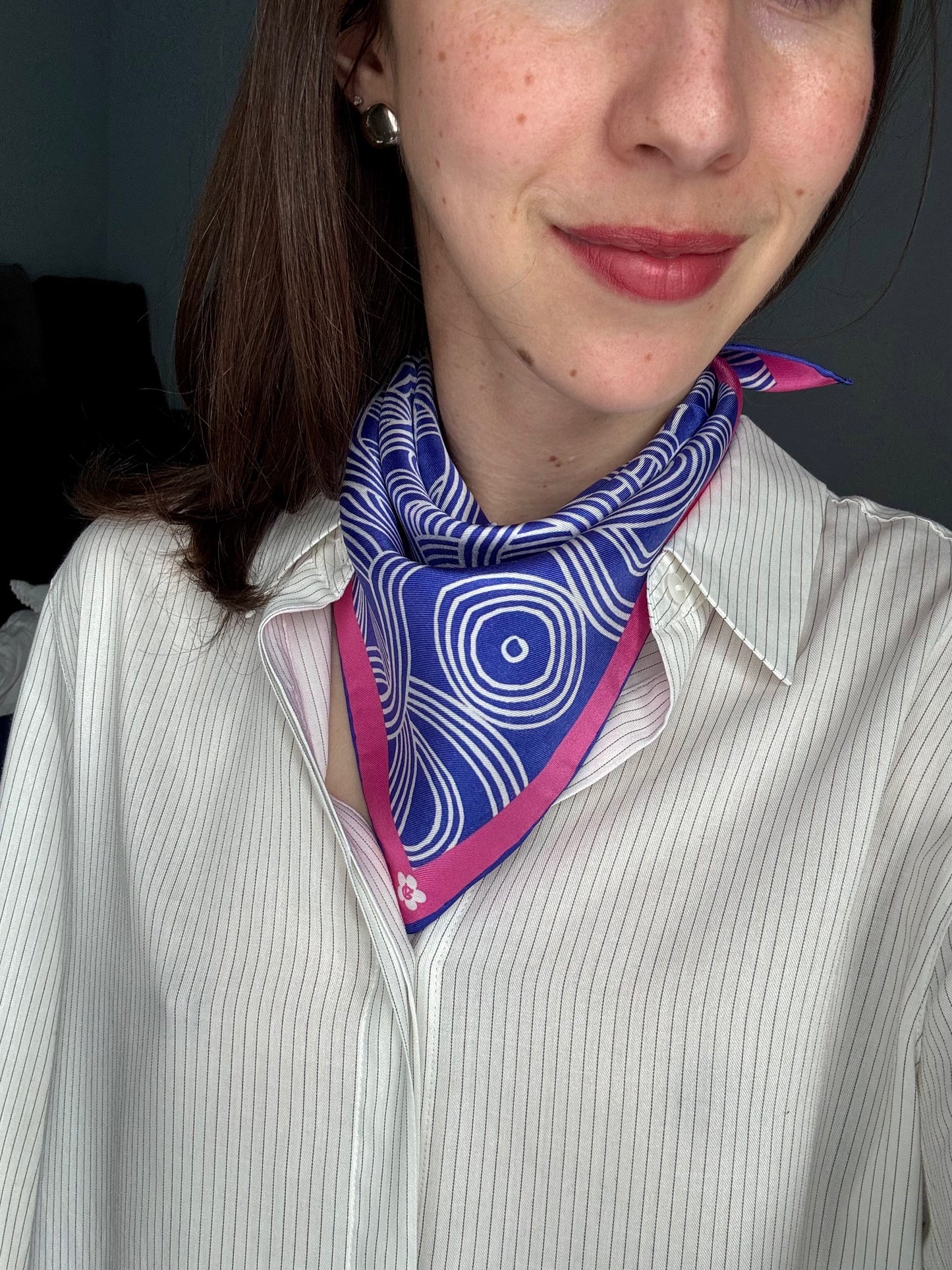 Ramen, 50cm Silk Scarf — Pink