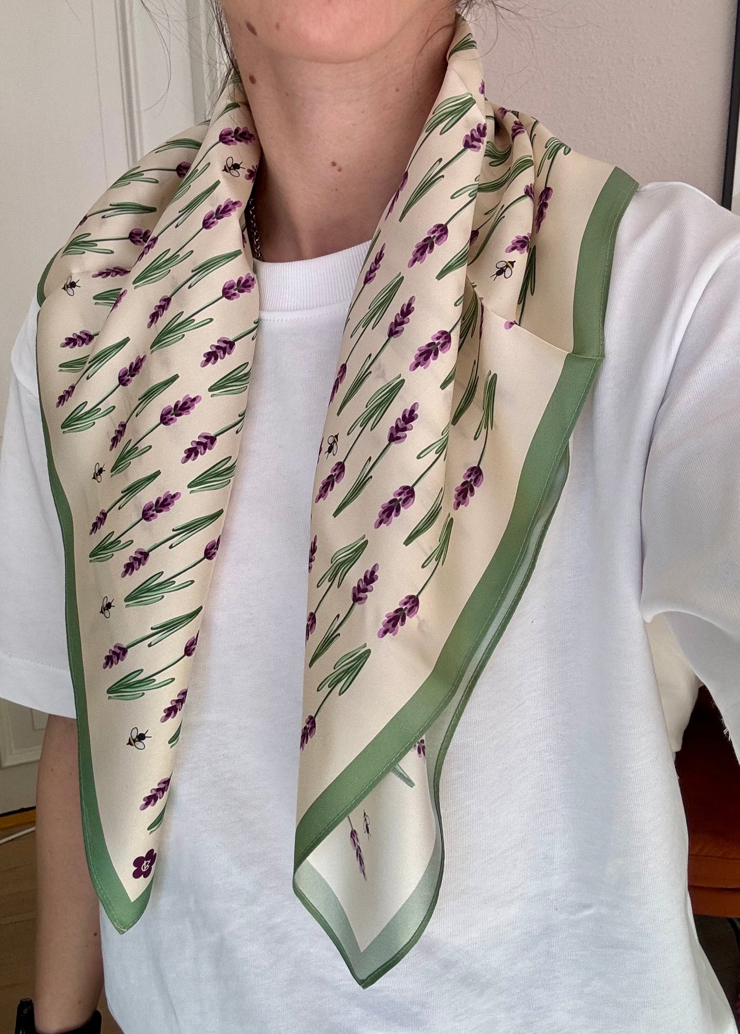 Lavender, 65 cm Square Silk Scarf