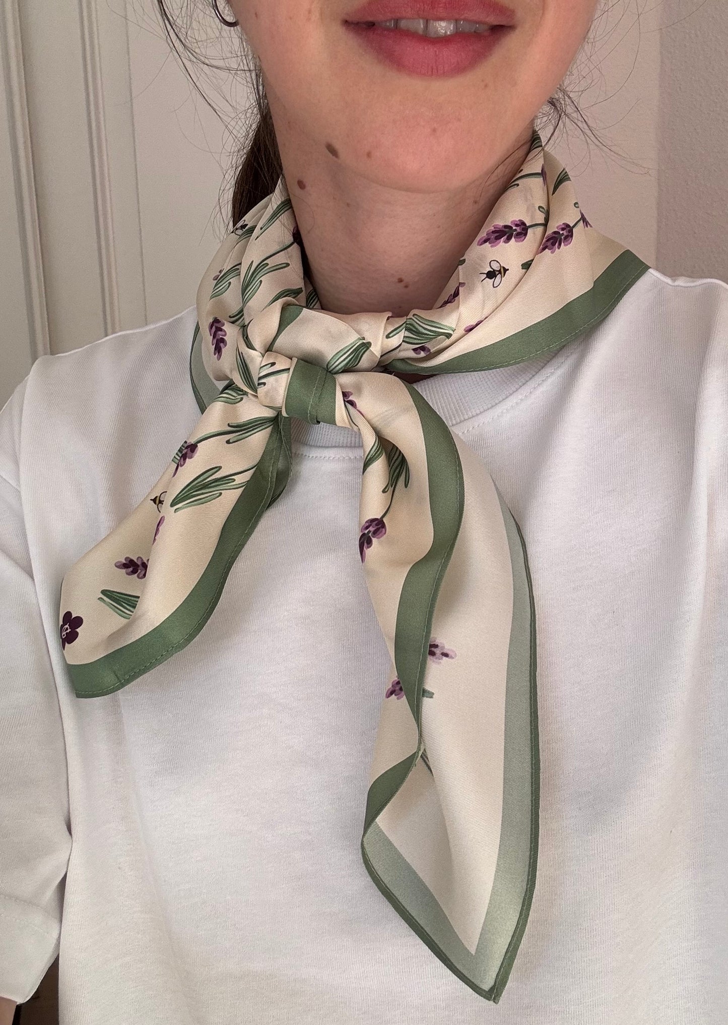 Lavender, 65 cm Square Silk Scarf