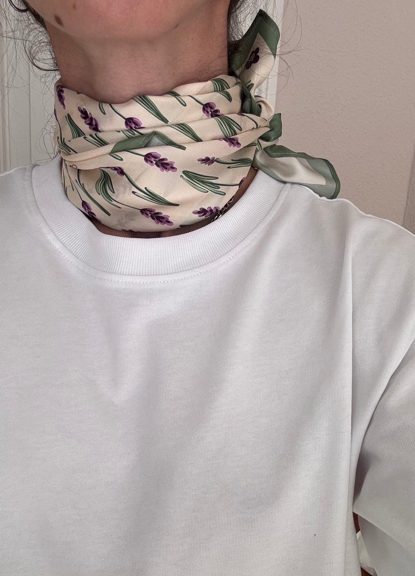 Lavender, 65 cm Square Silk Scarf