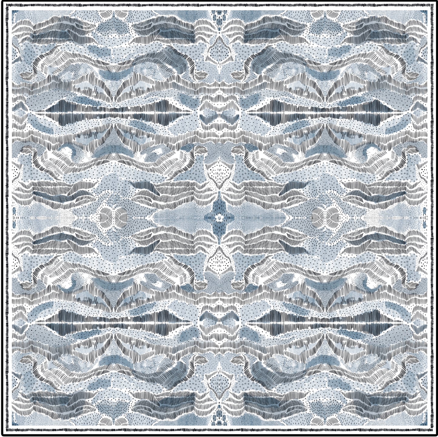 Snow fields silk wool shawl 90 cm