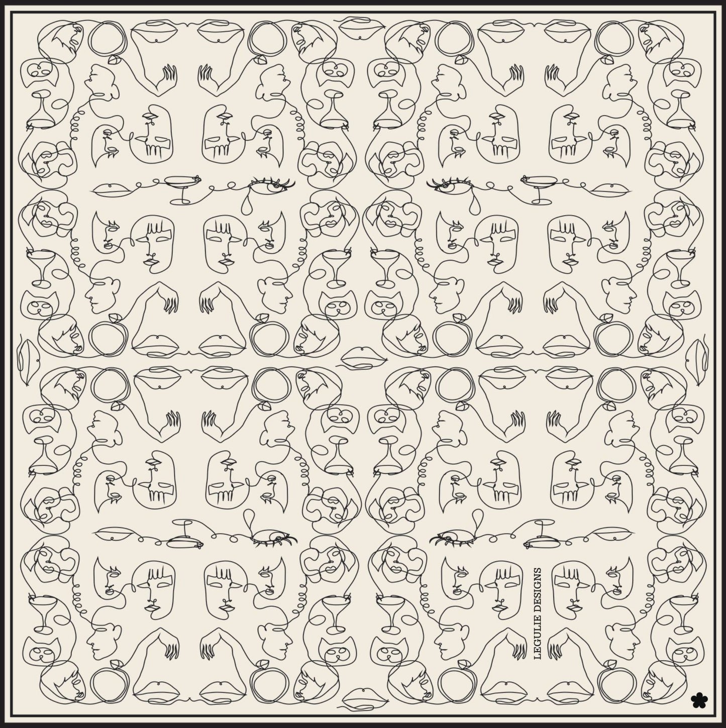 Gossip, 65 cm Square Silk-Wool Scarf