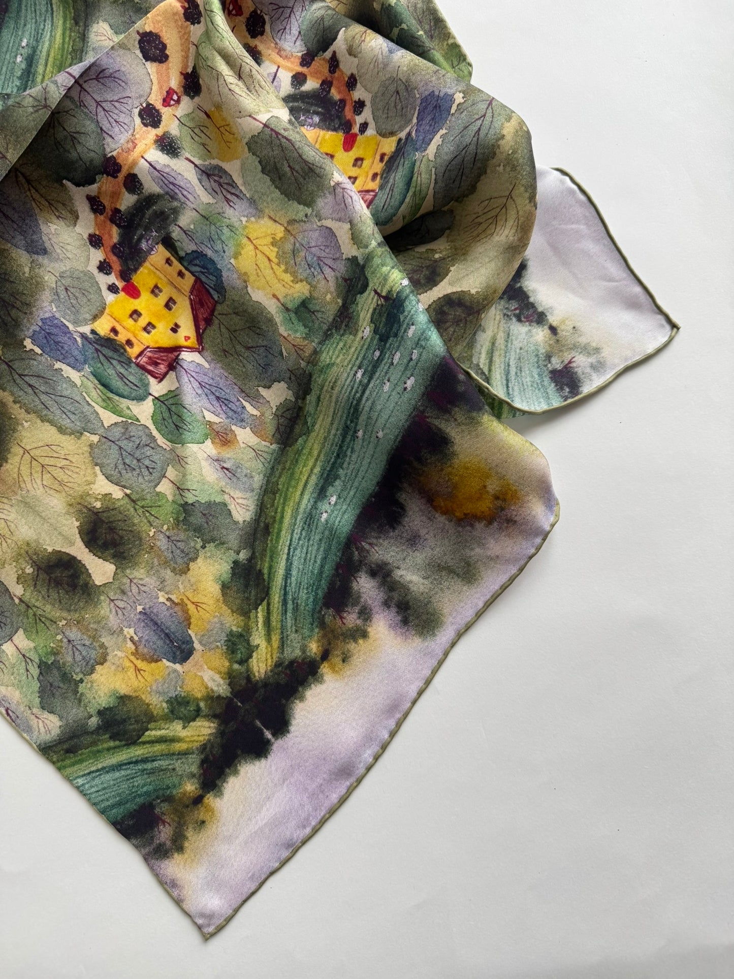 Forest House, 65 cm Square Silk Scarf