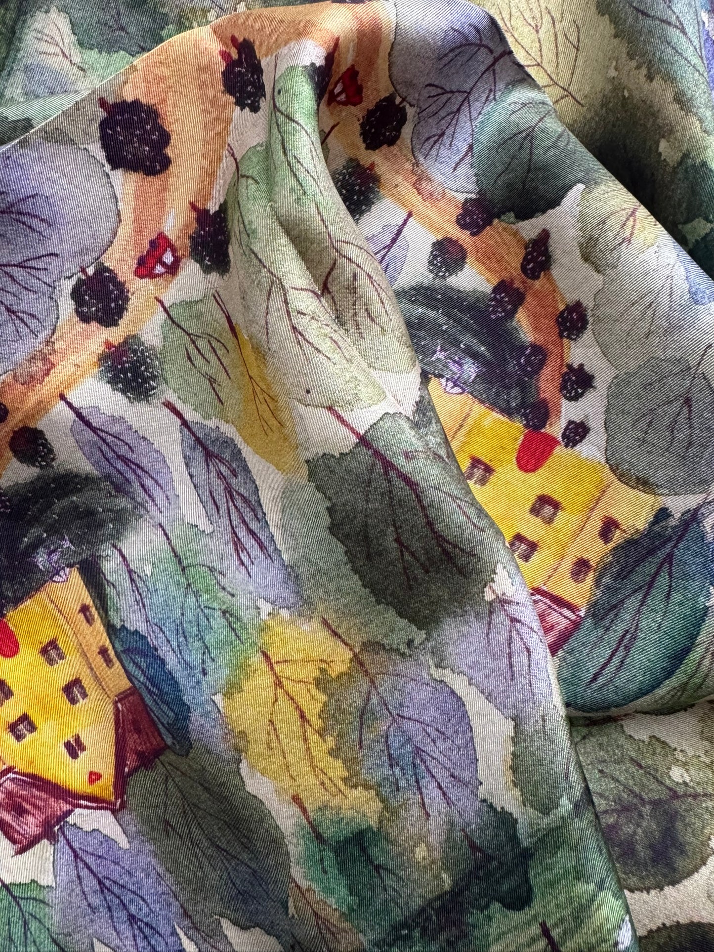Forest House, 65 cm Square Silk Scarf