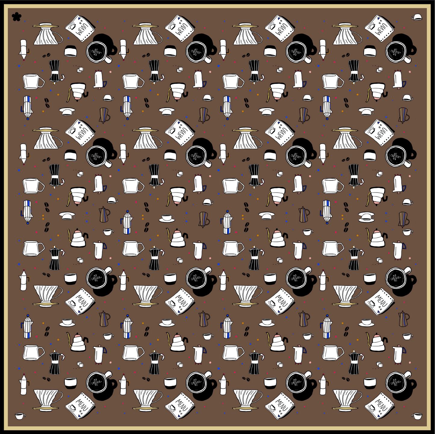 Coffee, 65cm Silk Twill Scarf