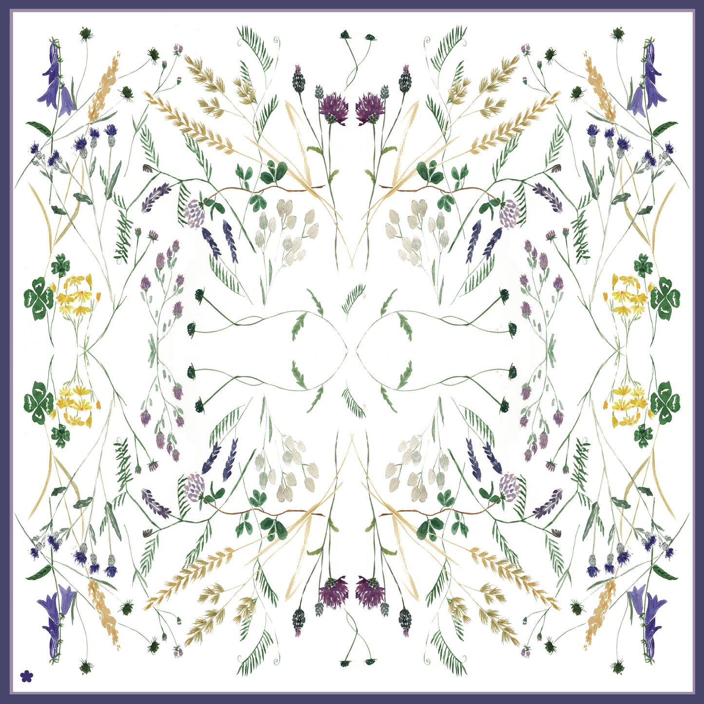 Danish Summer, 65cm Square Silk Chiffon Scarf