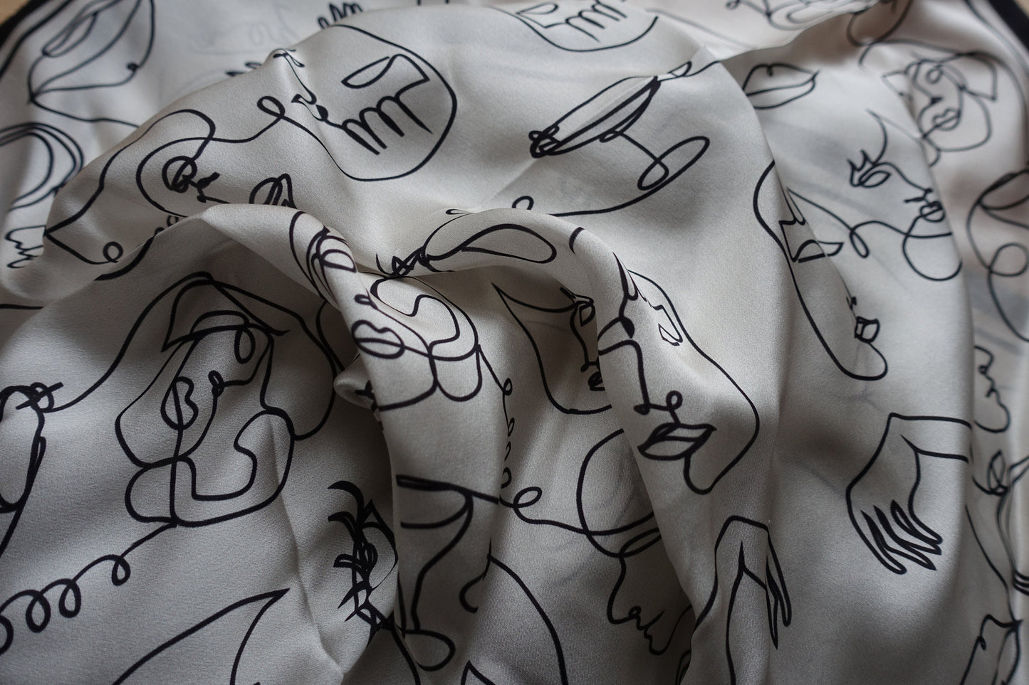 90cm 100% Silk Scarf "Gossip"