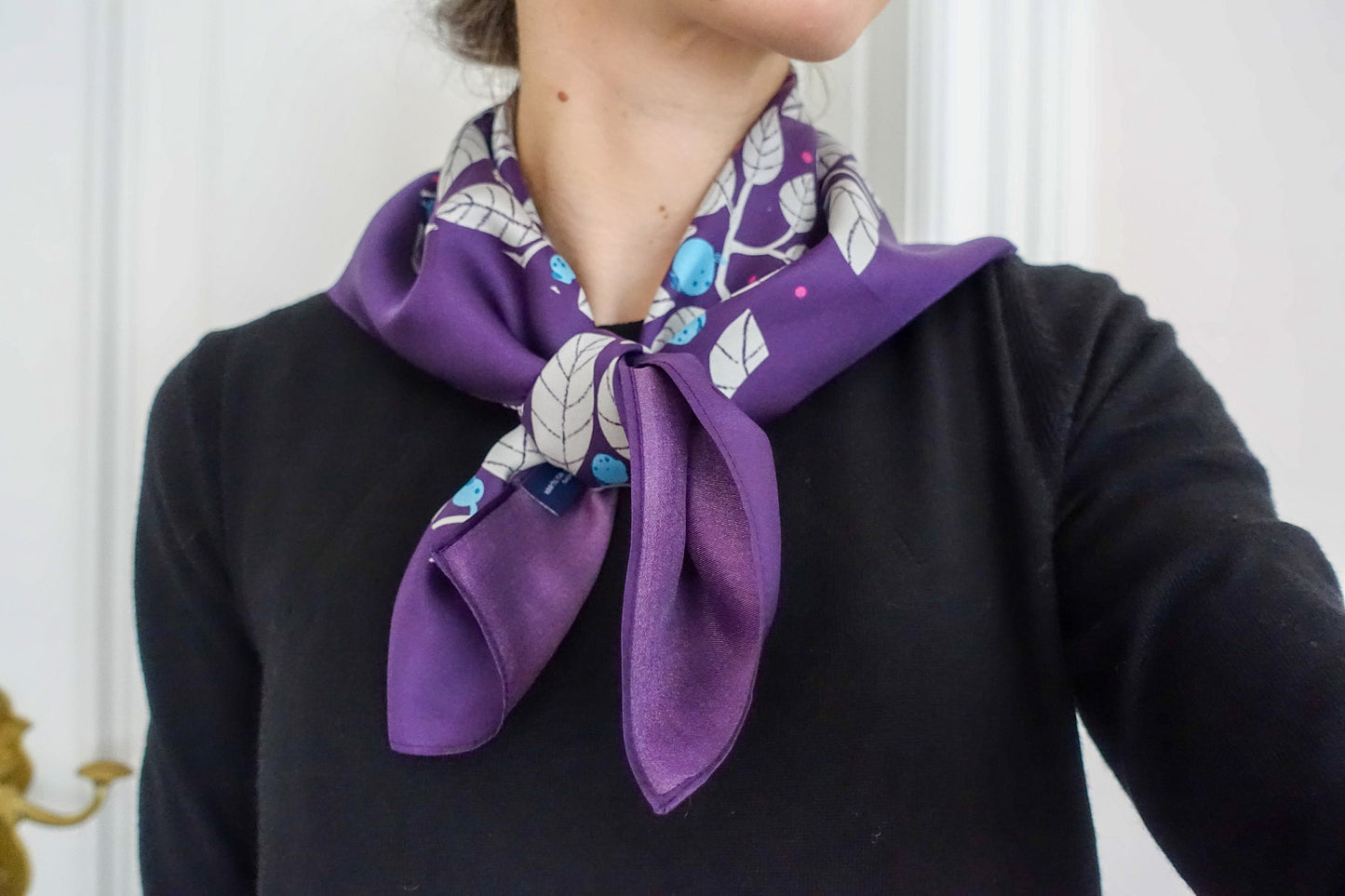 Blueberries 65cm Silk Scarf