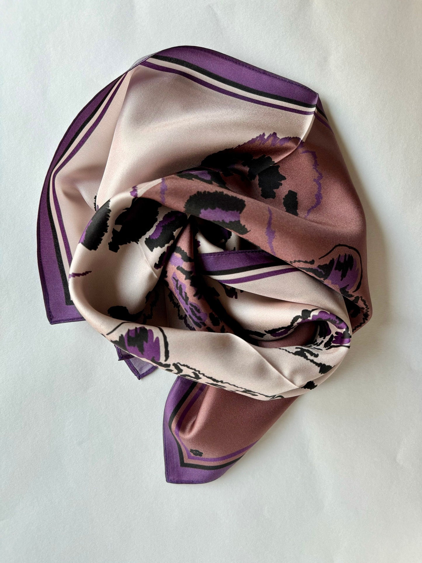Lavender Chocolate 65cm Silk Scarf