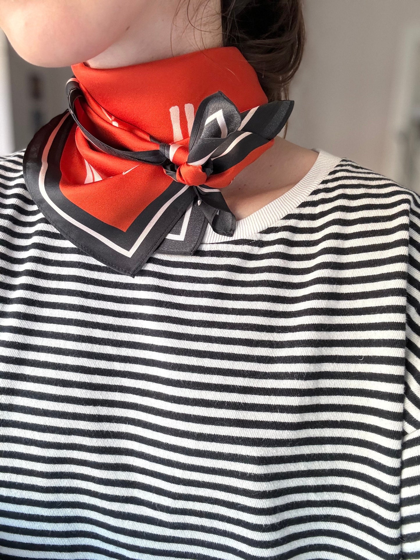 Red Swimmers 65cm Silk Scarf