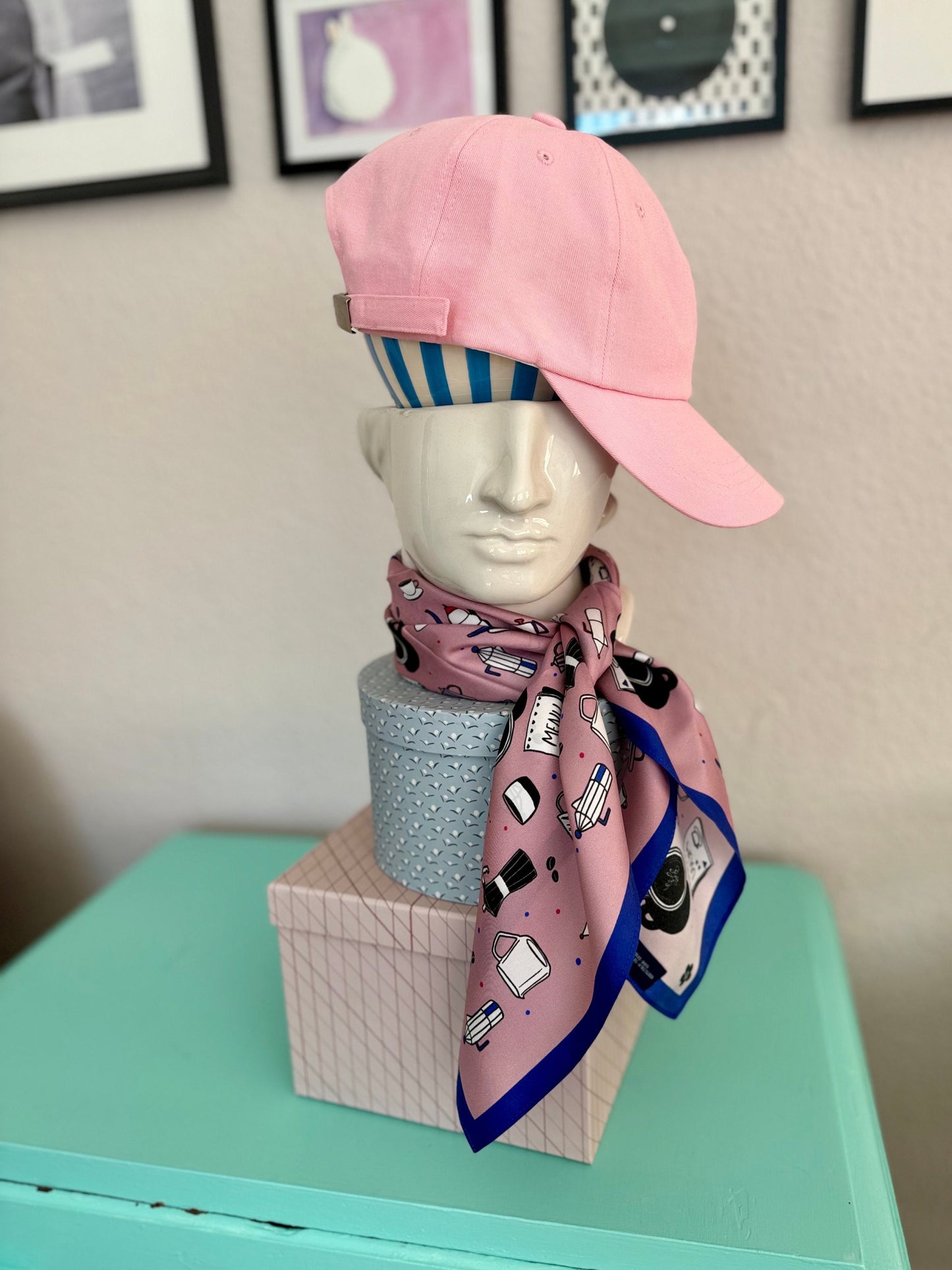 Pink Coffee 65cm Silk Scarf