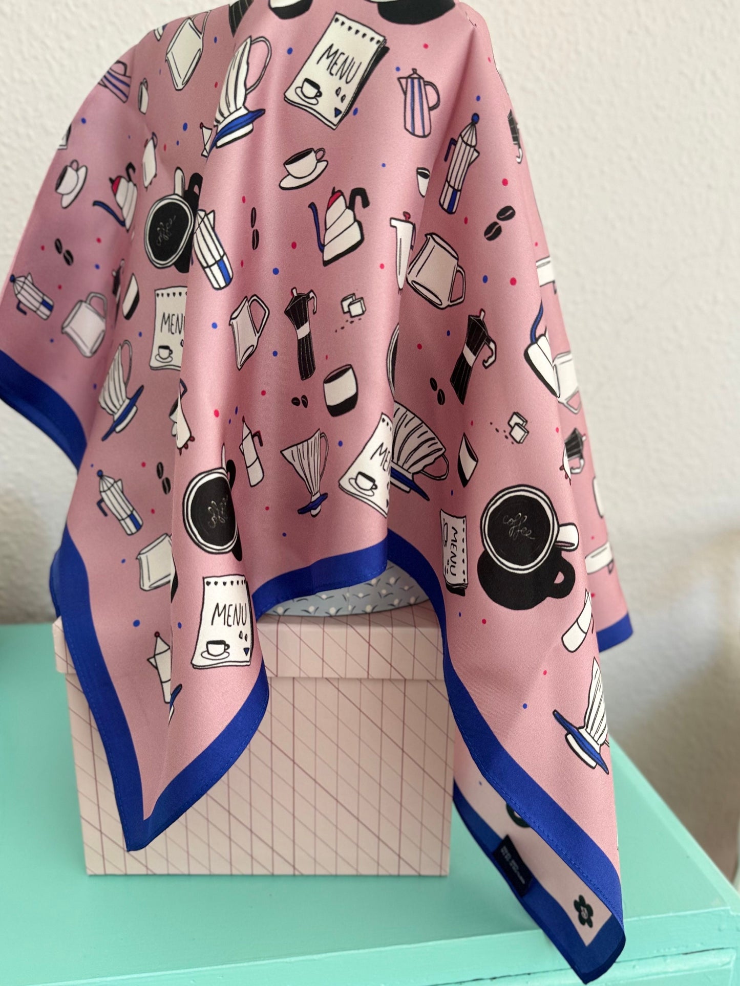 Pink Coffee 65cm Silk Scarf