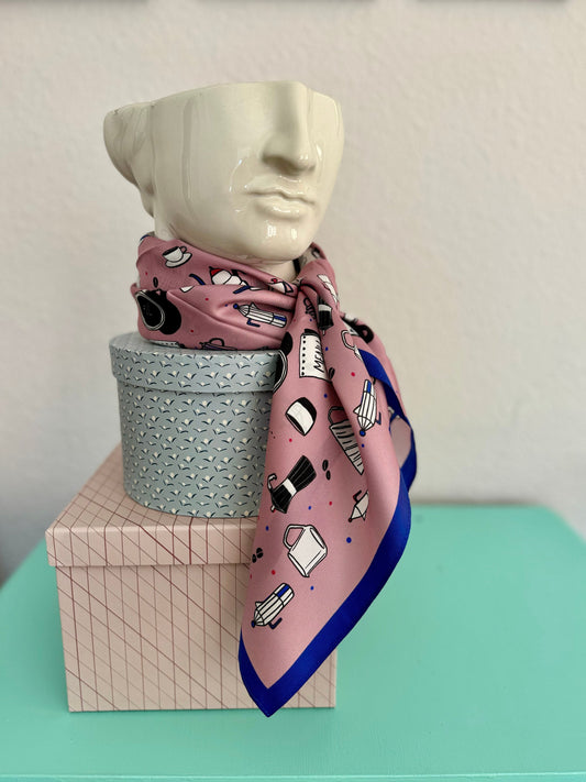 Pink Coffee 65cm Silk Scarf