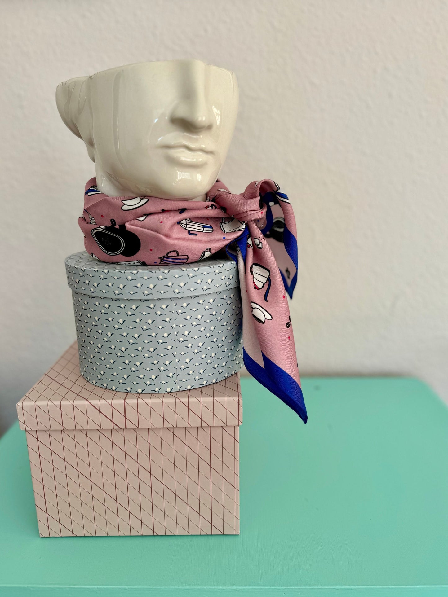 Pink Coffee 65cm Silk Scarf