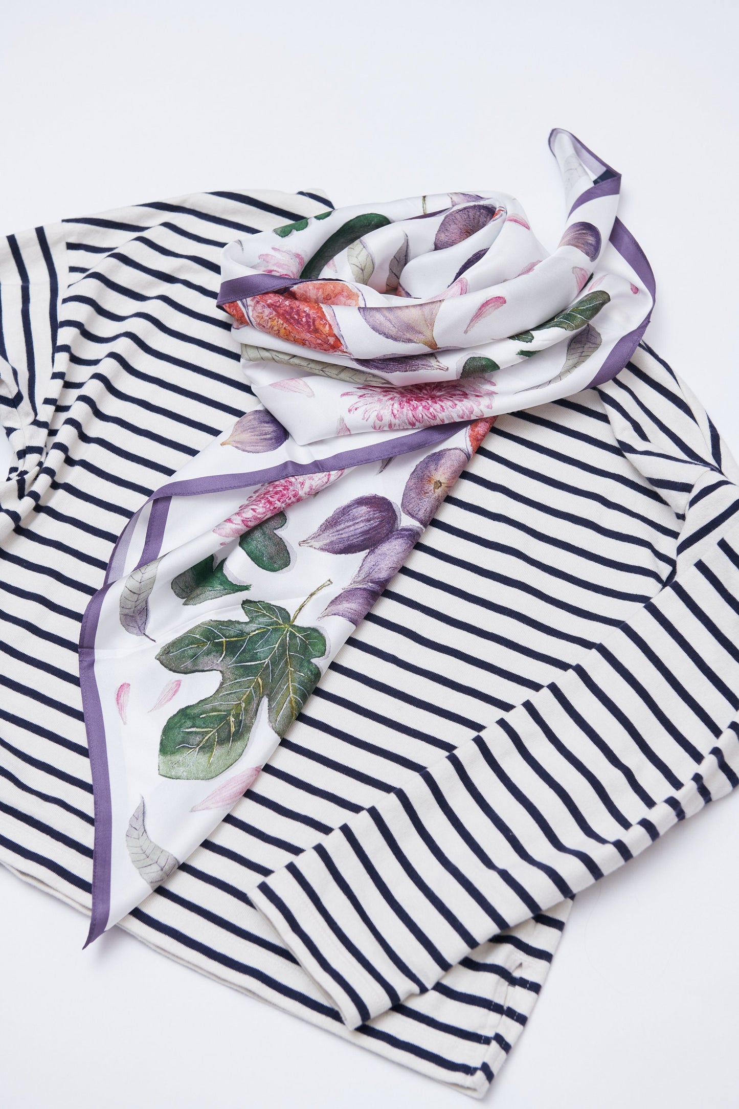 Figs 90cm square silk scarf