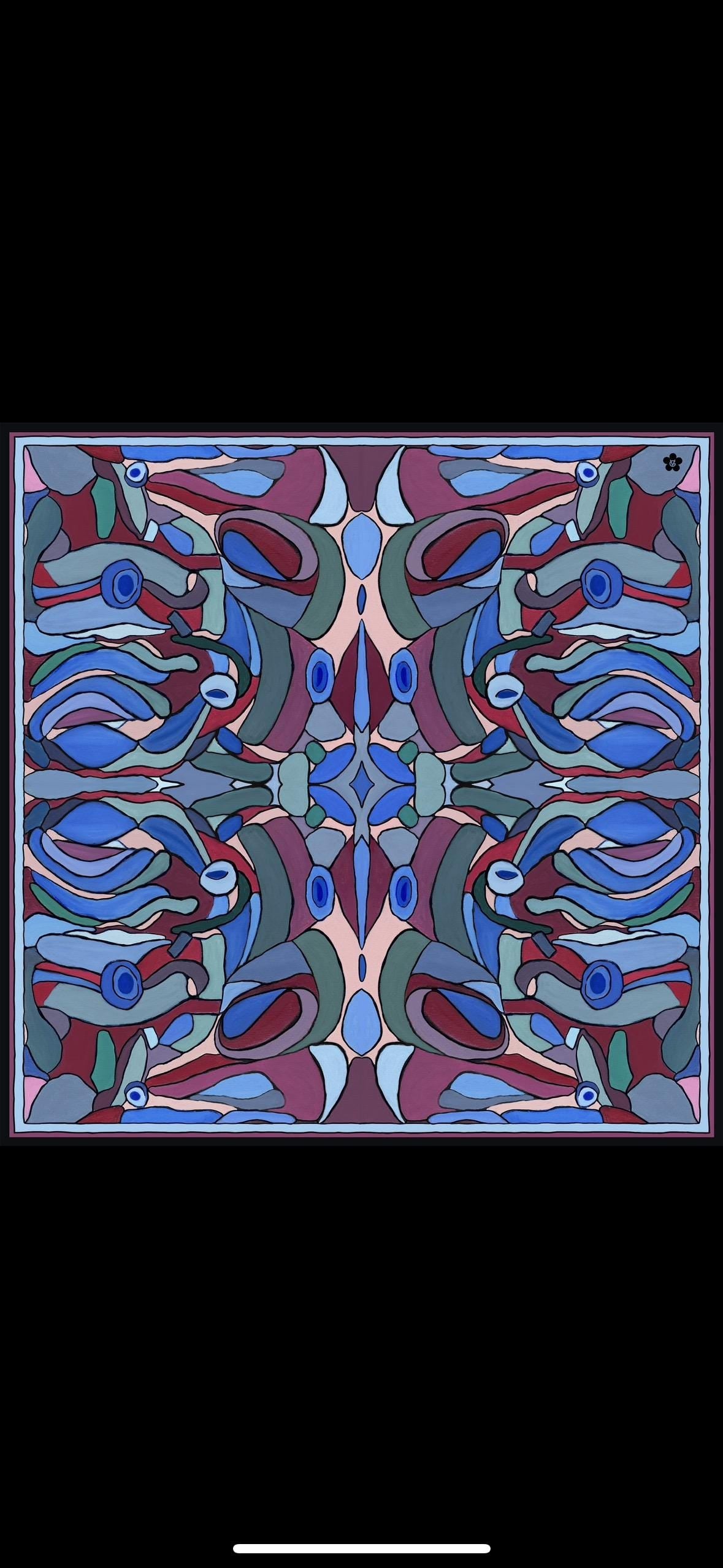 Purple autumn 40cm Silk Scarf