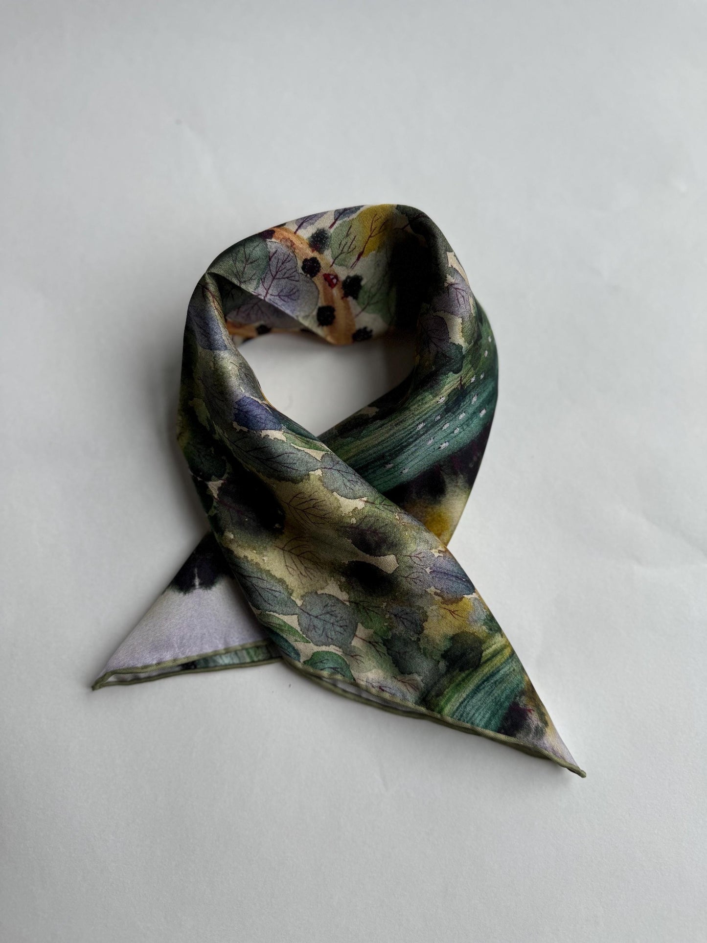 Forest House, 43 cm Square Silk Scarf