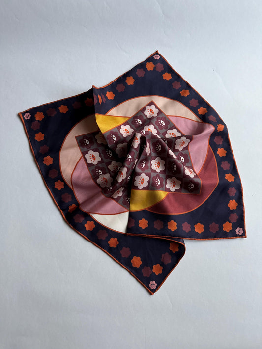 Curious eyes, 43 cm Square Silk Scarf