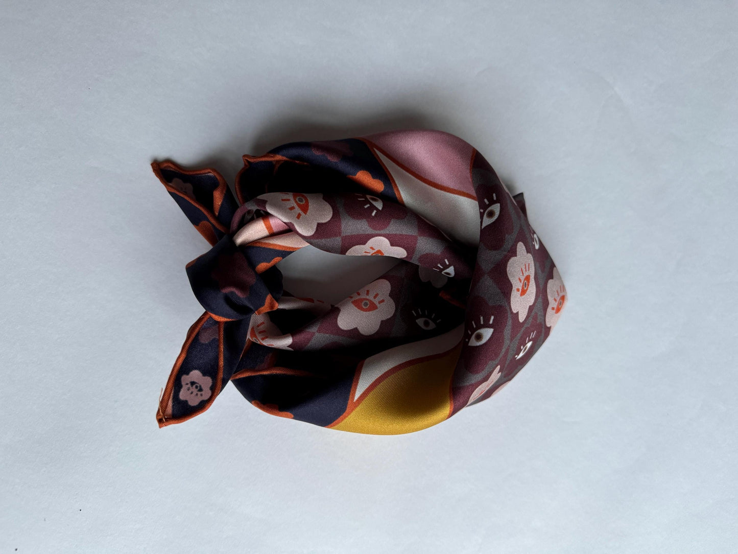 Curious eyes, 43 cm Square Silk Scarf