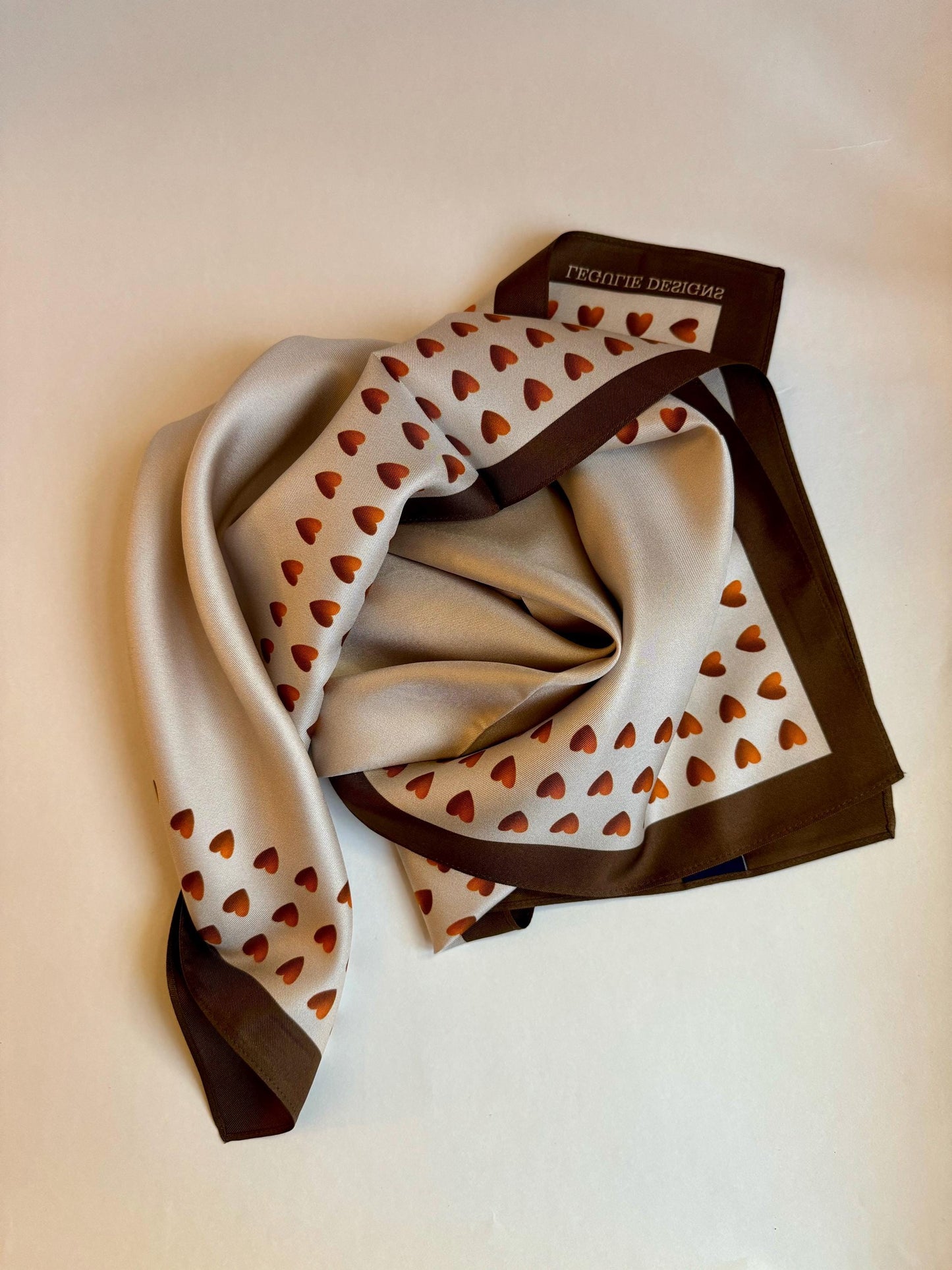 Minimalist Love, 65 cm Silk Twill Square Scarf