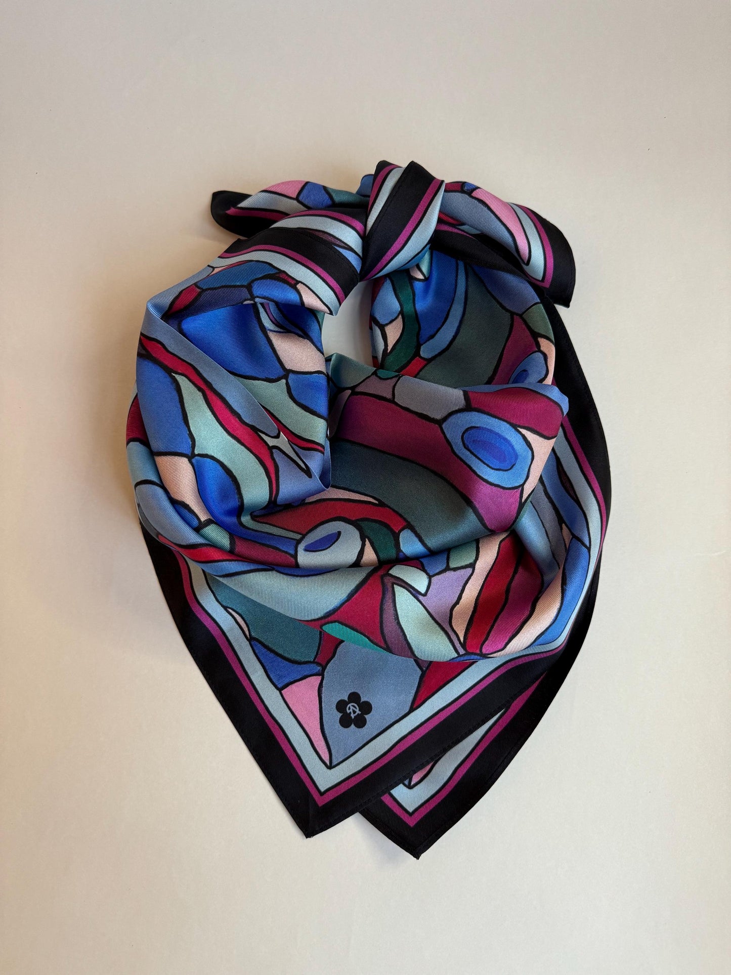 Purple Bush, 65 cm Silk Twill Square Scarf