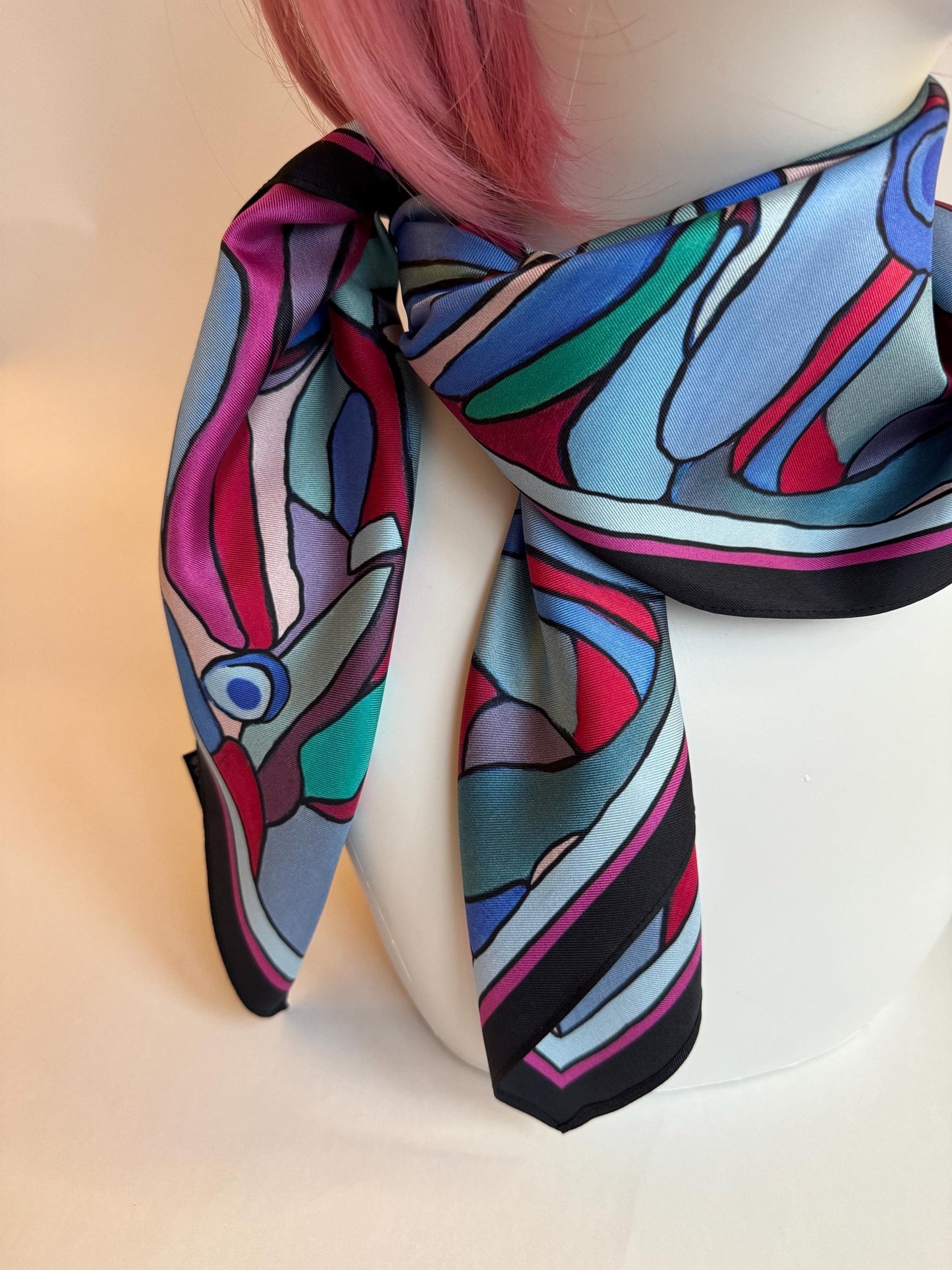 Purple Bush, 65 cm Silk Twill Square Scarf